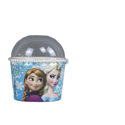 China Factory direct hot sale disposable ice cream bowl frozen yogurt dessert rolls Logo Printed Custom Printed Ice cream paper cups with lid for sale