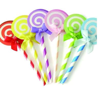 China Customized Lollipop Fruit Shape Paper Cake Decoration Plug-in Topper Sticks for sale