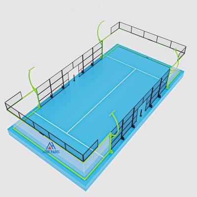 China 12mm Tempered Glass Factory Customized outdoor indoor artificial grass  customized Suspension type Padel Tennis Courts for sale