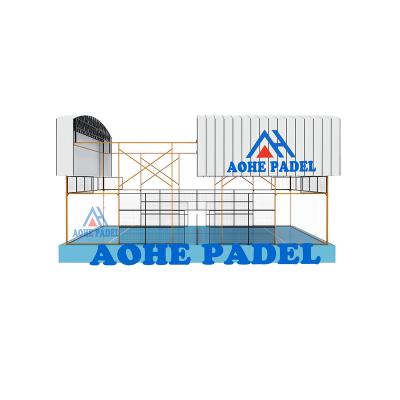 China 12mm Tempered Glass Indoor And Outdoor Padel Tennis Court Padel Court Removable Roof super panoramic padel court for sale