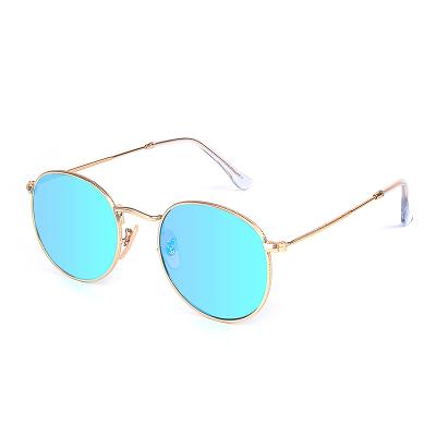 China Fashion Sunglasses 2021 New Women Retro Gafas Unisex De Sol Vintage Round Gold Metal UV400 Men Shade Sun Glasses for sale