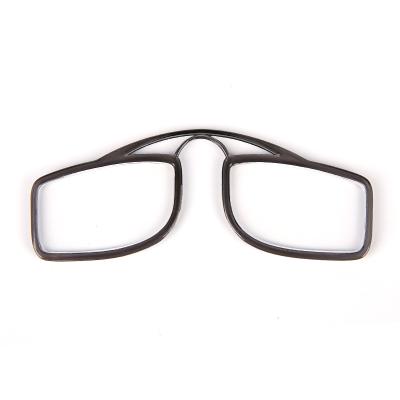 China Comfortable Rectangle Clip On Reading Glasses Portable Butterfly Shape Reader Glasses Nose Protector TR90 for sale