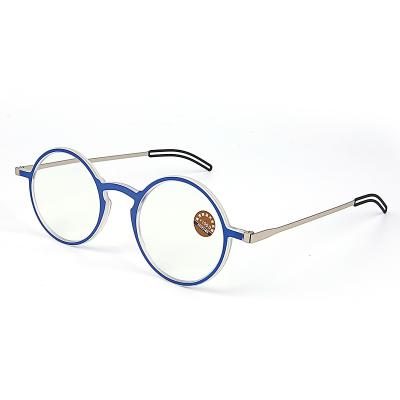 China New Retro Square Metal Reading Glasses Round Frame Slim Anti Blue Eyeglasses Prepare Stock Reading Glasses for sale