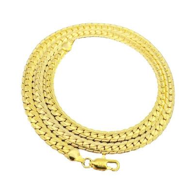 China CLASSIC Mens Jewelry 5mm 20 Inch Height Can Be Customized Hip Hop Necklace Mens 18K Gold Plated Chain Necklace Stamped 18k Wholesale for sale