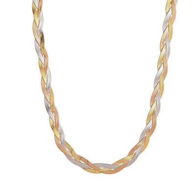 China ZHONGAI CLASSIC custom tarnish stainless steel gold filled fishbone flat snake chain necklace choker fashion jewelry for women set for sale