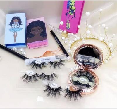 China Hot selling lashes3d natural long wholesaler 25mm mink 3d super fluffy eyelash with eyelash box packing for sale