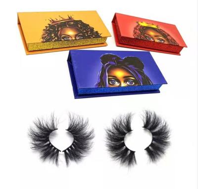 China 100% real mink lashes long fluffy lashes 3d/5d natural thick fluffy lashes with box custom made seller for sale