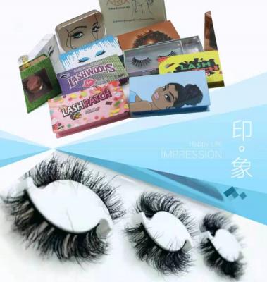 China 20mm long natural mink eyelashes 3d mink eyelashes and high quality fluffy 6d mink eyelashes with box for sale