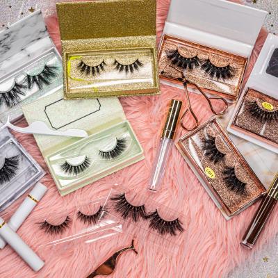 China Wholesale Thick 3D 5D 25mm Real Mink Eyelashes Eyelash Vendor Mink Eyelashes Customized Packaging Box Private Label for sale