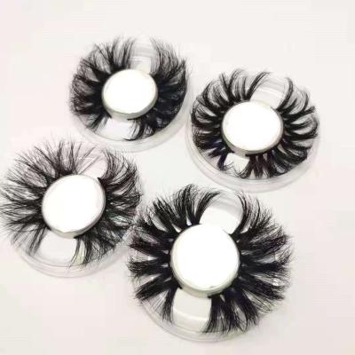 China Wholesale Natural Dramatic Luxury Thick Fluffy Long 3d 8d Strip 25mm Brand Mink Eyelash With Private Custom Packing for sale