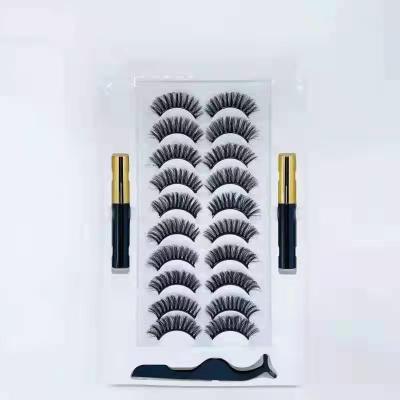 China 20pairs Long Private Label Eyelashes Light Weight Best Natural Magnetic Eyelash 5 Magnets High End Eyelashes With Magnets for sale