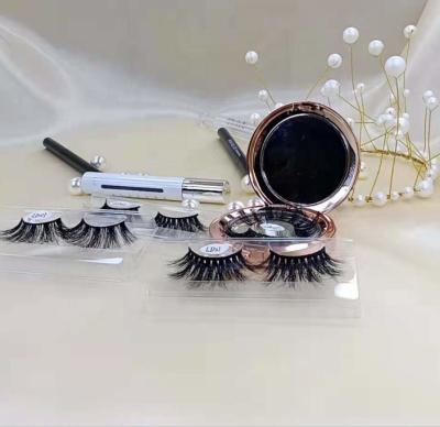 China Qingdao Factory Private Label False Mink Eyelash Mink 3D Effect Natural Long Silk Lashes False Eyelashes for sale