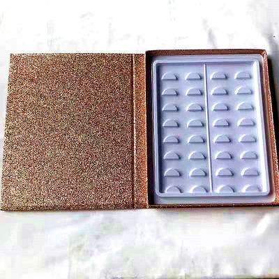 China Feather 16 Pairs Eyelash Boxes Logo Luxury Custom Empty Eyelash Storage Box Book Packaging With Window for sale