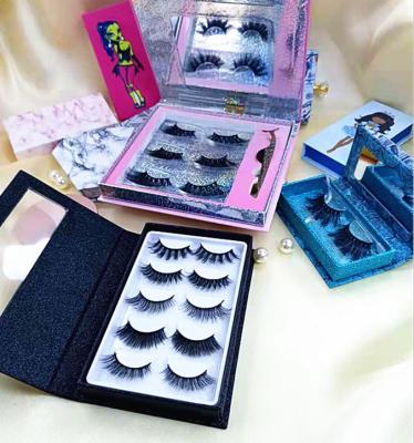 China Wholesale sellers 25mm faux lashes long faux mink eyelashes 3d logo faux mink eyelashes customized by natural mink and 5 pairs for sale