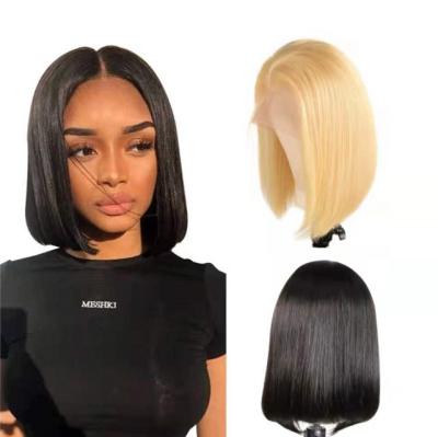 China Lace Front Wig 100 Hair Wigs Wholesale 10 Grade 100% Virgin Blonde Hair Lace Front Short Lead Hair Wigs For Black Women for sale