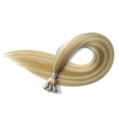 China D1822 Right Hand Tied Mixed Wefts Hair Extensions Light Brown And Blonde Cuticle Aligned Human Virgin Hair Bundles Top Remy Weave for sale