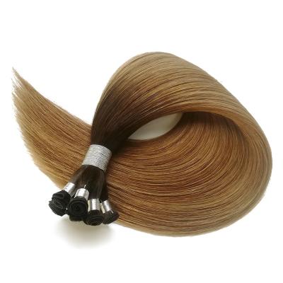 China Right Hand Tied Wefts Hair Extensions OM2/8 Ombre Brown Cuticle Aligned 100% Virgin Remy Double Drawn Human Hair Bundles 14-24 Inches for sale