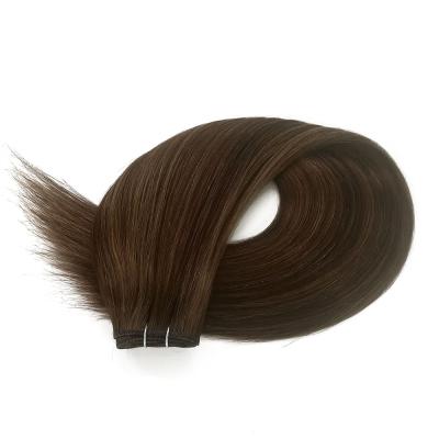 China Straight Machine Hair Extensions 18inc Top Weft Cuticle Aligned Weave 12A Quality Weft Double Drawn Remy Human Virgin Hair Bundles for sale