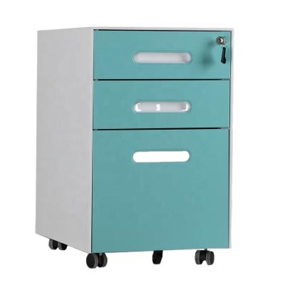 China Adjustable (Height) Fireproof Three Drawers Pre Assembled Steel Movable Pedestal Cabinet for sale