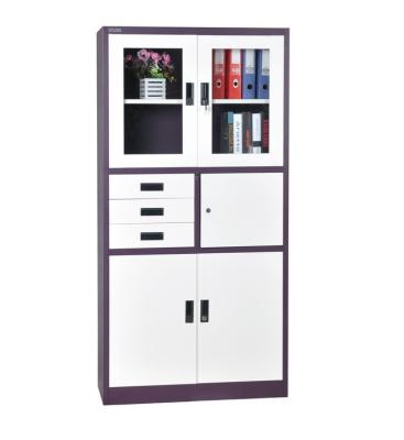 China High Quality Office Three Drawers Storage Cabinet Filing Cabinet Iron Straw KD Steel Filing Cabinet With Safe Box for sale