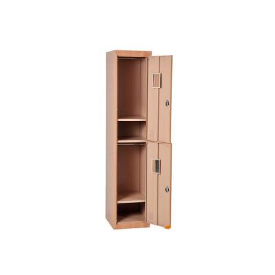 China Hot-selling Customized KD Factory 2 Door With Electronic Cabinet Wood Grain Lock Steel Locker for sale