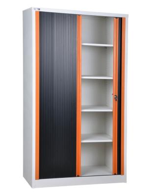 China Steel Filing Cabinet Plastic Roller Shutter Tambour Door Cupboard Cabinet With PVC Handle for sale