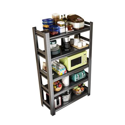 China Metal Kitchen Foldable Shelving, Adjustable Storage Shelf, Microwave Oven Shelf Utility Storage Shelf with 5 Hooks (5-Tier) for sale