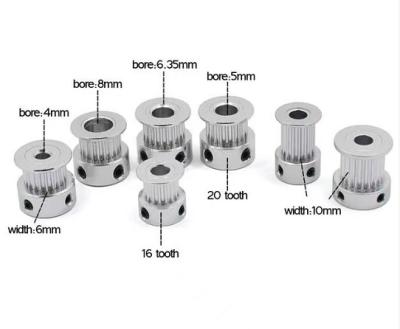 China Factory GT2 Synchro Pulley For Reprap 3D Printers Component 16 Tooth 2GT 20 Tooth 5mm Aluminum Bored Synchronous 8mm Wheels for sale