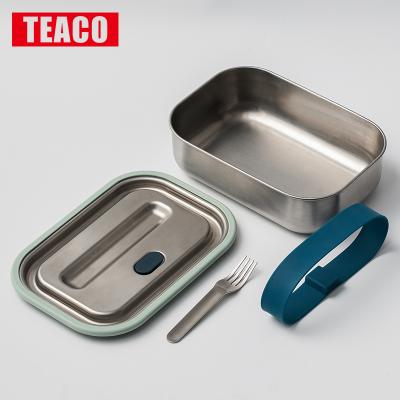 China Leakproof Square 304 Stainless Steel Seal Freshness Keeping Bento Lunch Box Food Container for sale