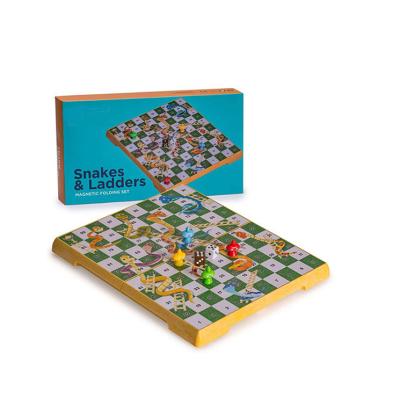 China 2020 Eco-friendly Hot Selling Educational Wooden Colorful Ludo Snakes And Ladders Board Games Set For Kids Adults for sale