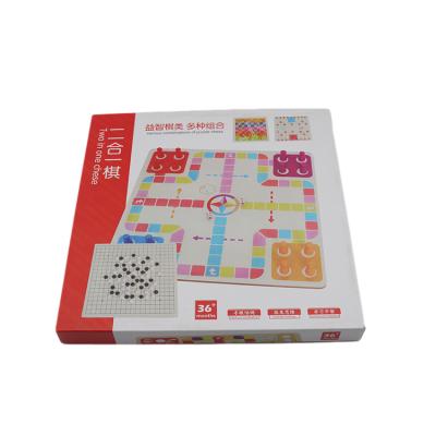 China Eco-friendly Wholesale Educational 2 in 1 Various Combination of Wooden Plane/Gobang/Snakes &Ladders/Animal Checkers/Chinese Chess for sale