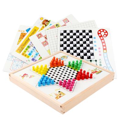 China Eco-Friendly Early Education Toddler Classic Kids 27 In Board Games 1 Animals/Airplane/Chinese Chess/Drafts/Gobang Set for sale