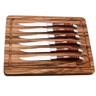 China Sustainable New design stainless steel wooden handle flatware set with wooden box for kitchen and dinning for sale