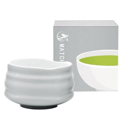 China Sustainable Japanese Ceremonial Handmade Matcha Set White Glazed Matcha Powder Chawan / Bowl for sale