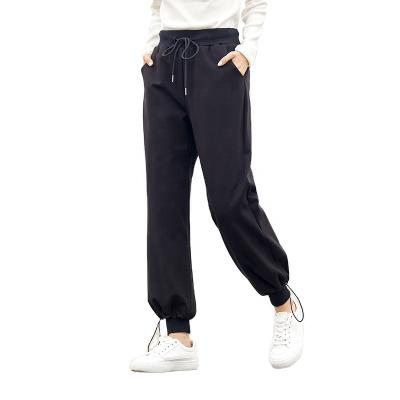 China Anti-pilling [TANBOER-TD216030] Black Casual Pants For Ladies Essential Clothing Women Jogger Long Bottom Trousers Trousers for sale