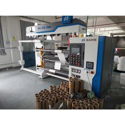 China Food Automatic Plastic Film Aluminum Foil Paper Banner Flex Vinyl Tape Slitting Machine for sale