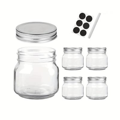 China Sustainable YOLOME HOME 4pcs 8oz Wide Mouth Spice Jars Pickle & Canning Kitchen Storage Jars with Identification Stickers & Pens for sale