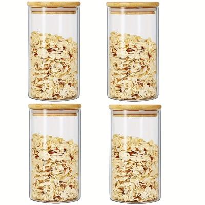 China Freshness Preservation YOLOWE HOME 4pcs26ozGlass jar organizer and storage airtight containers Glass food storage containers with LIDS snack containers for sale