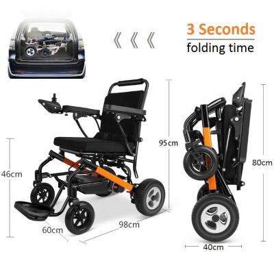 中国 KSM-602 Portable lightweight wheelchair ultra light foldable remote control electric wheelchair auto open and fold wheelchair 販売のため