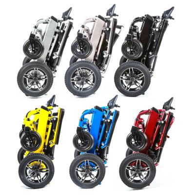 China KSM-601P Hot selling extra wide seat aluminum alloy lightweight wheelchair folding power remote control electric wheelchair for sale