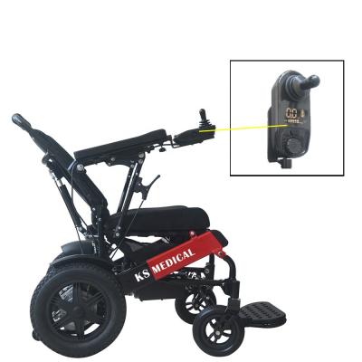 China KSM-601S Brushless 500W 2011 foldable wheelchair travel remote control electric wheelchair with 6AH battery reclining wheelchair en venta