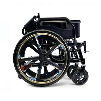 China Aluminium Alloy Foldable Lightweight Wheelchair Home Care Wheelchair zu verkaufen