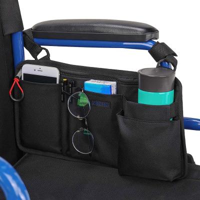 중국 Pouch Wheelchair Side Bag With Cup Holder Armrest Accessories 판매용