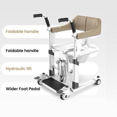 China Waterproof Patient Lift Wheelchair Hydraulic Lift Patient Transfer Hoist Chair zu verkaufen