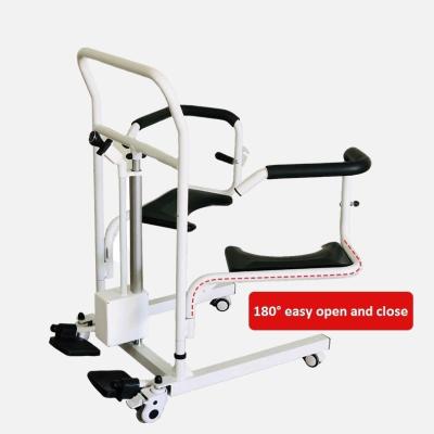 China Powered Electrical Lifting Patient Transfer Chair Commode Wheelchair zu verkaufen