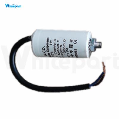 China Garage washing machine parts capacitor CBB60 450V 50/60HZ 2UF with lead, with screw for sale