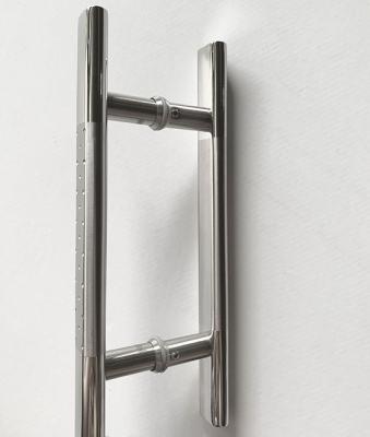 China Modern High Quality H Shaped 304 Stainless Steel Single Handle Round Tube Door Pull Handle for sale