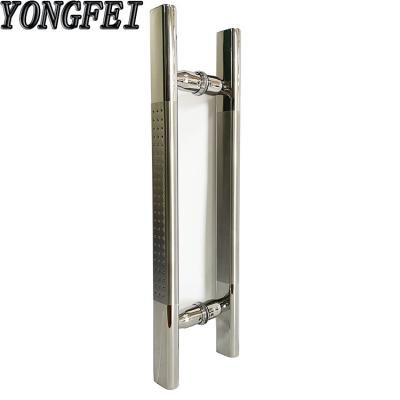 China Modern Door Handle Lever Silver Glass Door Handle Square Lever Stainless Steel for sale