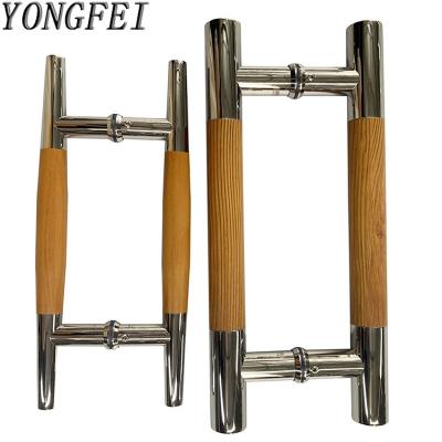 China Factory Price Modern Polish 304 Stainless Steel H Shape Wooden Handle for sale