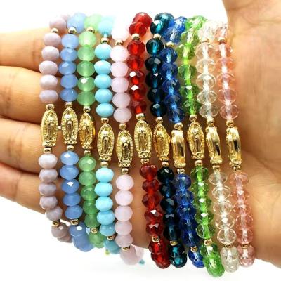 China TRENDY colorful religious with crystal and alloy can prayer and given as gifts a variety of colors handmade Virgin Mary Our Lady for sale